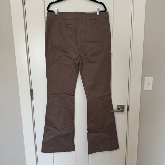 Reiss Florence Kick Flare Jeans Front Darts Women's Size 14 R Mini Brown NWOT - Picture 3 of 5